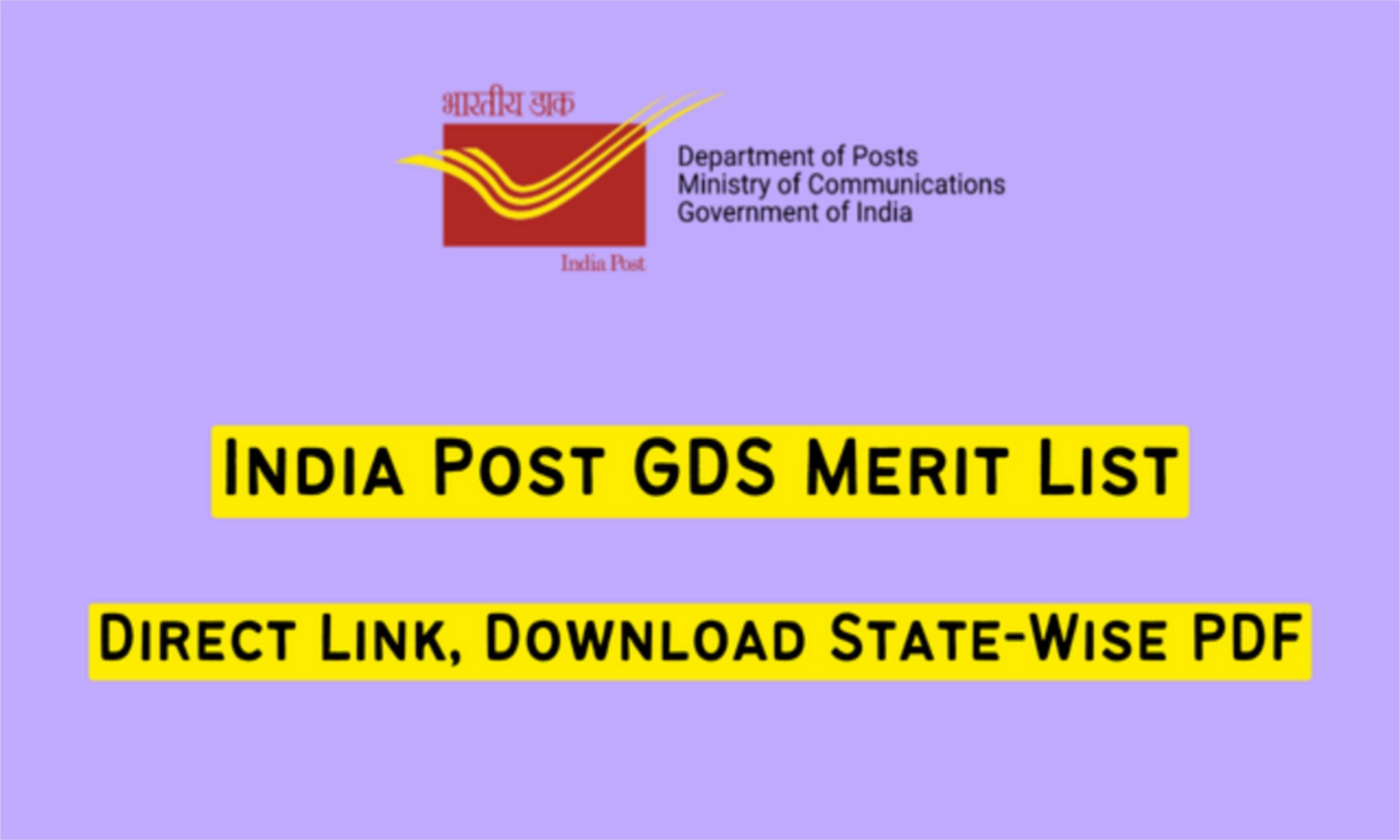 India Post GDS Merit List 2023 Direct Link, Download State-Wise PDF