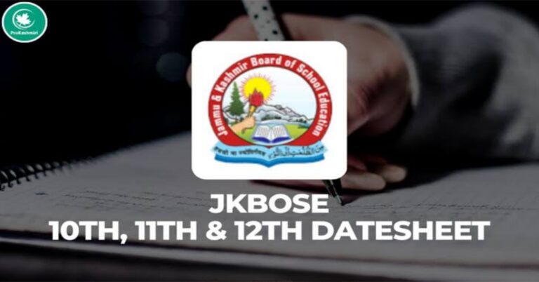 JKBOSE Issues Datesheet for 10th, 11th, 12th Classes 2023 : Download Pdf — Kashmirstudent.in