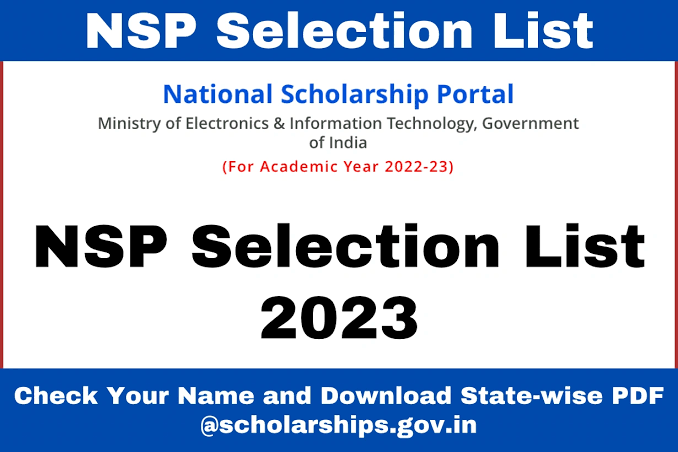 NSP Selection List 2023: Check Your Name and Download State-wise PDF @scholarships.gov.in